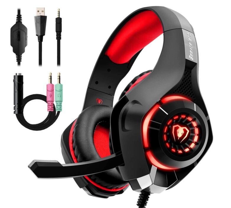 Beexcellent Gaming Headset – Stereo Sound, Mic & LED Light for PS4, PC, Laptop, Xbox