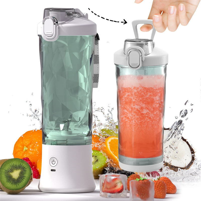 Portable 6-Blade Blender – USB Rechargeable Smoothie & Shake Maker (600ml)